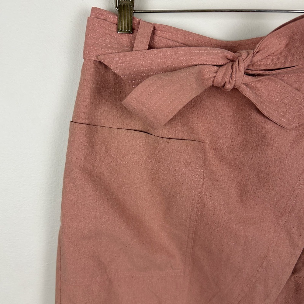 Madewell Rose Pink Raw Silk Tie Waist Mini Skirt XS - Picture 3 of 7